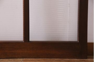 アンティーク建具　モールガラス入り　大判のレトロガラスが可愛らしいガラス戸2枚セット(引き戸)(R-038204)