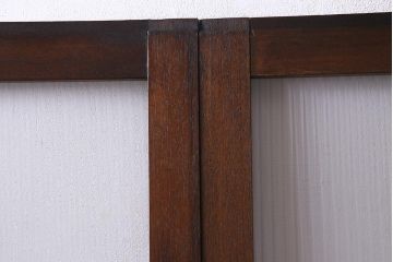 アンティーク建具　モールガラス入り　大判のレトロガラスが可愛らしいガラス戸2枚セット(引き戸)(R-038204)