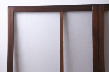 アンティーク建具　モールガラス入り　大判のレトロガラスが可愛らしいガラス戸2枚セット(引き戸)(R-038204)