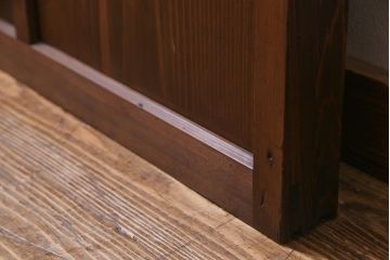 アンティーク建具　大正期　当時物色ガラス入り　表情豊かなガラス戸2枚セット(引き戸、建具)(R-038207)