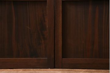 アンティーク建具　大正期　当時物色ガラス入り　表情豊かなガラス戸2枚セット(引き戸、建具)(R-038207)