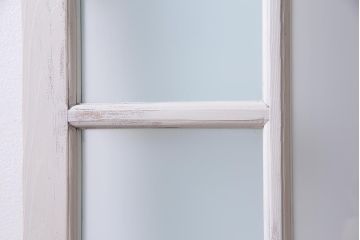 アンティーク建具　ペイント　当店オリジナルガラス入り　明るいカラーが魅力の木製ドア(扉、建具)(R-038208)