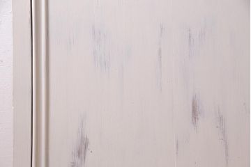 アンティーク建具　ペイント　当店オリジナルガラス入り　明るいカラーが魅力の木製ドア(扉、建具)(R-038208)