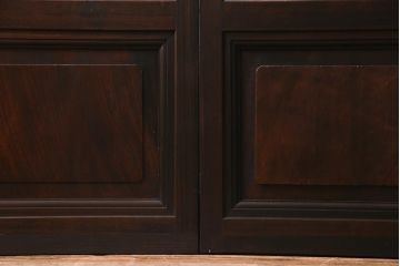 アンティーク建具　腰板ケヤキ材　ダイヤガラス入り　珍しい桟のデザインのガラス戸2枚セット(引き戸、建具)(R-038209)