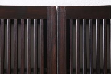 アンティーク建具　裏ガラス入り　変わり型　和の風情漂う格子戸2枚セット(建具、引き戸)(R-038210)