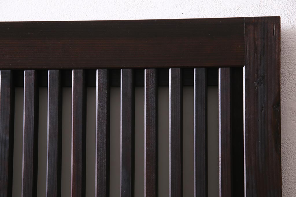 アンティーク建具　裏ガラス入り　変わり型　和の風情漂う格子戸2枚セット(建具、引き戸)(R-038210)