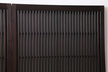 アンティーク建具　裏ガラス入り　変わり型　和の風情漂う格子戸2枚セット(建具、引き戸)(R-038210)