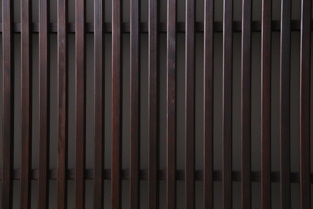 アンティーク建具　裏ガラス入り　変わり型　和の風情漂う格子戸2枚セット(建具、引き戸)(R-038210)