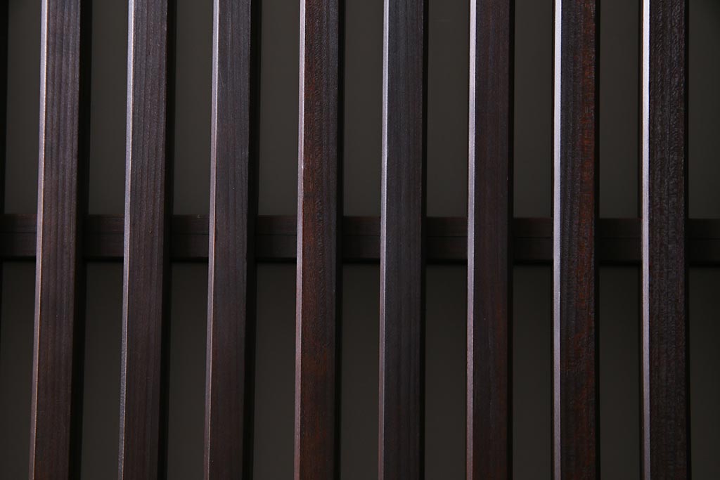 アンティーク建具　裏ガラス入り　変わり型　和の風情漂う格子戸2枚セット(建具、引き戸)(R-038210)