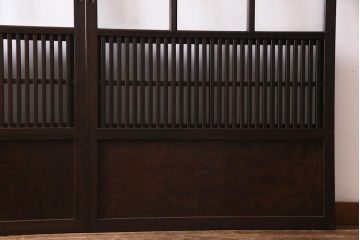 アンティーク建具　裏ガラス入り　変わり型　和の風情漂う格子戸2枚セット(建具、引き戸)(R-038210)