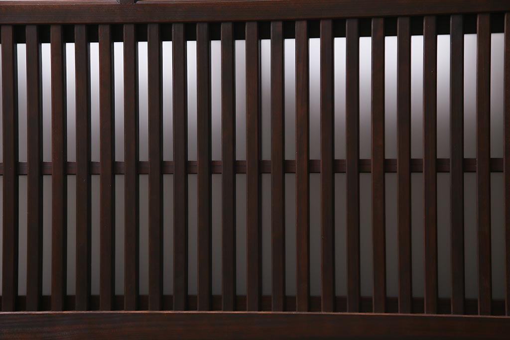 アンティーク建具　裏ガラス入り　変わり型　和の風情漂う格子戸2枚セット(建具、引き戸)(R-038210)