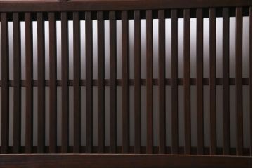 アンティーク建具　裏ガラス入り　変わり型　和の風情漂う格子戸2枚セット(建具、引き戸)(R-038210)