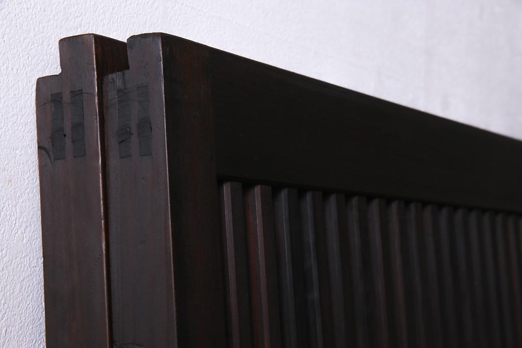 アンティーク建具　裏ガラス入り　変わり型　和の風情漂う格子戸2枚セット(建具、引き戸)(R-038210)