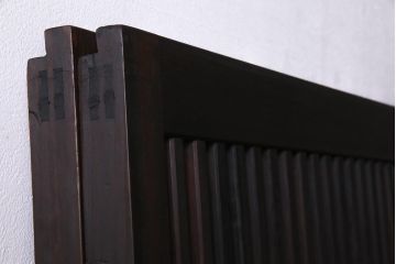 アンティーク建具　裏ガラス入り　変わり型　和の風情漂う格子戸2枚セット(建具、引き戸)(R-038210)