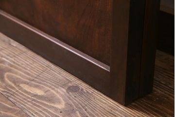 アンティーク建具　裏ガラス入り　変わり型　和の風情漂う格子戸2枚セット(建具、引き戸)(R-038210)