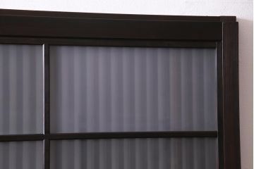 アンティーク建具　裏ガラス入り　変わり型　和の風情漂う格子戸2枚セット(建具、引き戸)(R-038210)