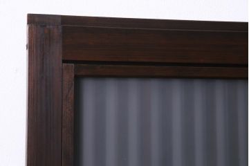 アンティーク建具　裏ガラス入り　変わり型　和の風情漂う格子戸2枚セット(建具、引き戸)(R-038210)