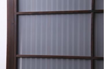 アンティーク建具　裏ガラス入り　変わり型　和の風情漂う格子戸2枚セット(建具、引き戸)(R-038210)