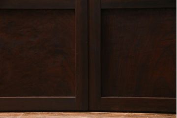アンティーク建具　裏ガラス入り　変わり型　和の風情漂う格子戸2枚セット(建具、引き戸)(R-038210)