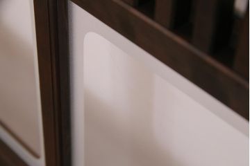 アンティーク建具　裏ガラス入り　変わり型　和の風情漂う格子戸2枚セット(建具、引き戸)(R-038210)