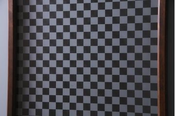 和製アンティーク　大正期　当時物色ガラス・当店オリジナルガラス　レトロモダンなガラスドア(建具、扉)(R-038211)