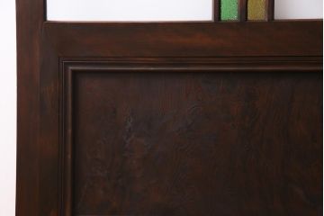 和製アンティーク　大正期　当時物色ガラス・当店オリジナルガラス　レトロモダンなガラスドア(建具、扉)(R-038211)