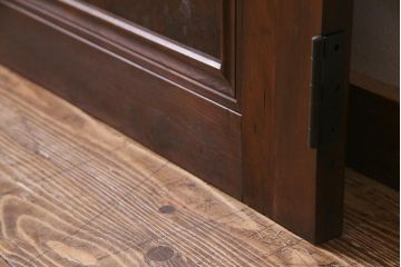 和製アンティーク　大正期　当時物色ガラス・当店オリジナルガラス　レトロモダンなガラスドア(建具、扉)(R-038211)