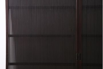 アンティーク建具　明治期　味わいのある木肌が魅力の格子戸2枚セット(引き戸、建具)(R-038212)