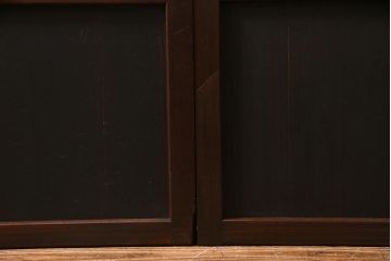 アンティーク建具　明治期　味わいのある木肌が魅力の格子戸2枚セット(引き戸、建具)(R-038212)