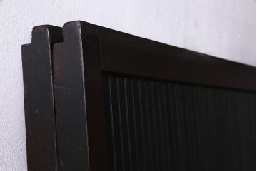 アンティーク建具　明治期　味わいのある木肌が魅力の格子戸2枚セット(引き戸、建具)(R-038212)