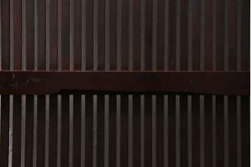 アンティーク建具　明治期　味わいのある木肌が魅力の格子戸2枚セット(引き戸、建具)(R-038212)
