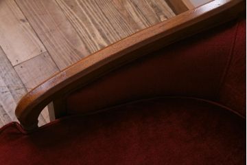 中古　DREXEL HERITAGE(ドレクセルヘリテイジ)　Upholstery(アップホルスタリー)　クラシカルな雰囲気漂うローバックチェア(1人掛けソファ、アームソファ)(定価約45万円)(R-038215)