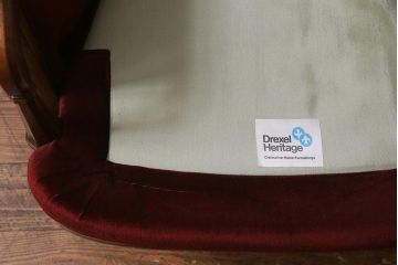 中古　DREXEL HERITAGE(ドレクセルヘリテイジ)　Upholstery(アップホルスタリー)　クラシカルな雰囲気漂うローバックチェア(1人掛けソファ、アームソファ)(定価約45万円)(R-038215)