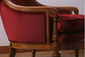 中古　DREXEL HERITAGE(ドレクセルヘリテイジ)　Upholstery(アップホルスタリー)　クラシカルな雰囲気漂うローバックチェア(1人掛けソファ、アームソファ)(定価約45万円)(R-038217)