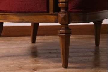 中古　DREXEL HERITAGE(ドレクセルヘリテイジ)　Upholstery(アップホルスタリー)　クラシカルな雰囲気漂うローバックチェア(1人掛けソファ、アームソファ)(定価約45万円)(R-038217)