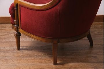 中古　DREXEL HERITAGE(ドレクセルヘリテイジ)　Upholstery(アップホルスタリー)　クラシカルな雰囲気漂うローバックチェア(1人掛けソファ、アームソファ)(定価約45万円)(R-038217)