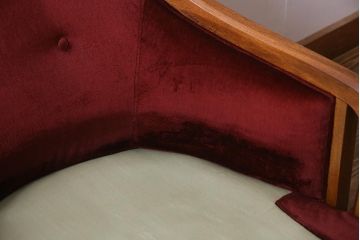 中古　DREXEL HERITAGE(ドレクセルヘリテイジ)　Upholstery(アップホルスタリー)　クラシカルな雰囲気漂うローバックチェア(1人掛けソファ、アームソファ)(定価約45万円)(R-038217)