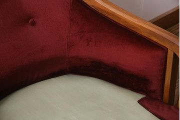 中古　DREXEL HERITAGE(ドレクセルヘリテイジ)　Upholstery(アップホルスタリー)　クラシカルな雰囲気漂うローバックチェア(1人掛けソファ、アームソファ)(定価約45万円)(R-038218)