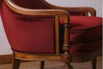 中古　DREXEL HERITAGE(ドレクセルヘリテイジ)　Upholstery(アップホルスタリー)　クラシカルな雰囲気漂うローバックチェア(1人掛けソファ、アームソファ)(定価約45万円)(R-038218)