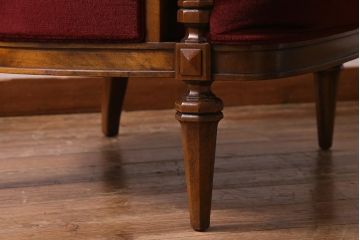 中古　DREXEL HERITAGE(ドレクセルヘリテイジ)　Upholstery(アップホルスタリー)　クラシカルな雰囲気漂うローバックチェア(1人掛けソファ、アームソファ)(定価約45万円)(R-038218)