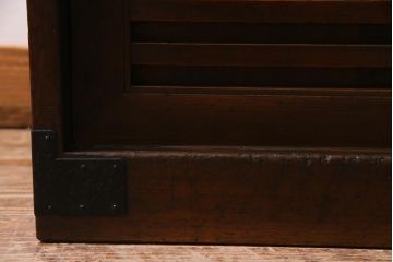 アンティーク家具　和製アンティーク　古民具　ヒノキ材　隠し付き!すっきりとした佇まいが魅力の関西帳場箪笥(時代箪笥、引き出し)(R-038219)