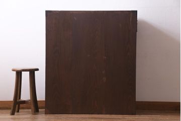 アンティーク家具　和製アンティーク　古民具　ヒノキ材　隠し付き!すっきりとした佇まいが魅力の関西帳場箪笥(時代箪笥、引き出し)(R-038219)