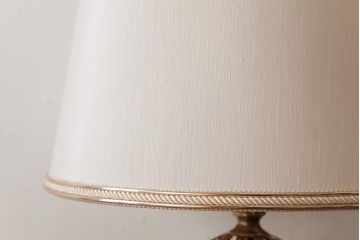 アンティーク雑貨　フランスアンティーク　ブルーのガラスが美しいテーブルランプ(卓上ランプ、スタンドライト)(R-038223)