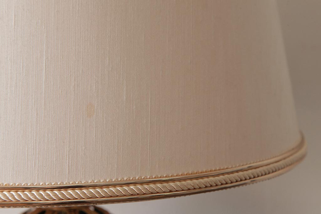 アンティーク雑貨　フランスアンティーク　ブルーのガラスが美しいテーブルランプ(卓上ランプ、スタンドライト)(R-038223)