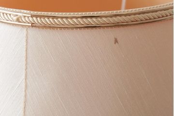 アンティーク雑貨　フランスアンティーク　ブルーのガラスが美しいテーブルランプ(卓上ランプ、スタンドライト)(R-038223)