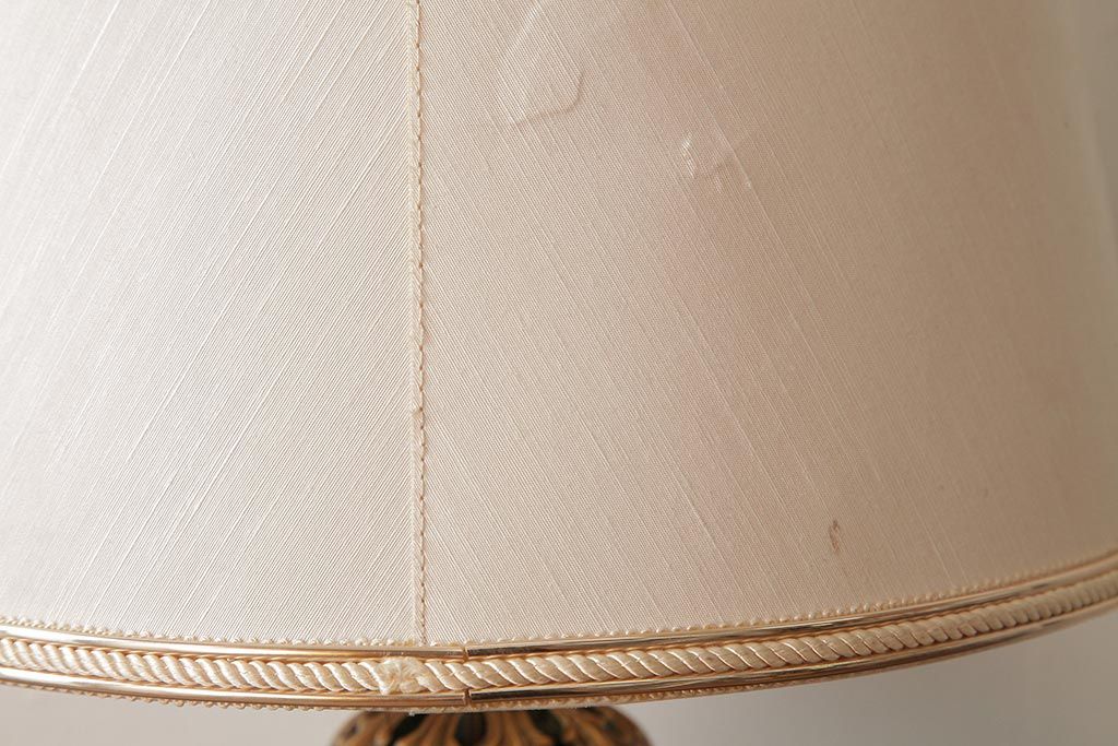 アンティーク雑貨　フランスアンティーク　ブルーのガラスが美しいテーブルランプ(卓上ランプ、スタンドライト)(R-038223)