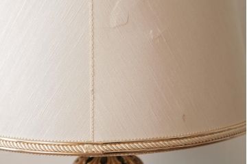 アンティーク雑貨　フランスアンティーク　ブルーのガラスが美しいテーブルランプ(卓上ランプ、スタンドライト)(R-038223)