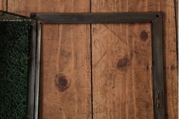 アンティーク雑貨　和製アンティーク　当時物色ガラス入り　レトロモダンな壁掛け照明カバー(ウォールランプカバー、門灯・玄関灯)(R-038225)