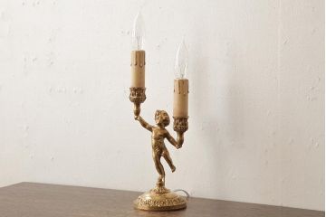 ヴィンテージ照明　フランスビンテージ　真鍮製　アンティークスタイルにおすすめのテーブルランプ(卓上ランプ、スタンドライト)(R-038228)