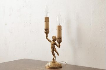 ヴィンテージ照明　フランスビンテージ　真鍮製　アンティークスタイルにおすすめのテーブルランプ(卓上ランプ、スタンドライト)(R-038228)